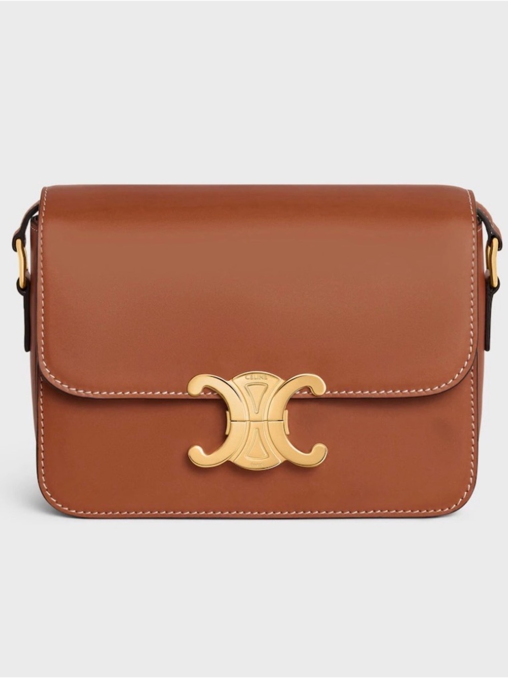 TEEN TRIOMPHE BAG IN NATURAL CALFSKIN with Gold Hardware